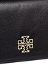 Detail View - Click To Enlarge - TORY BURCH - 'Britten' cutout logo pebbled leather shoulder bag