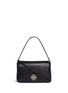 Main View - Click To Enlarge - TORY BURCH - 'Britten' cutout logo pebbled leather shoulder bag