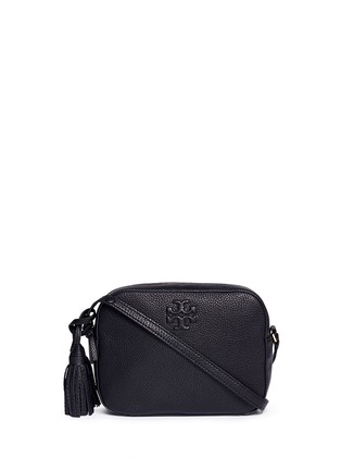 Main View - Click To Enlarge - TORY BURCH - 'Thea' pebbled leather crossbody tassel bag