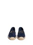 Front View - Click To Enlarge - TORY BURCH - 'Sidney' cutout leather logo suede espadrilles