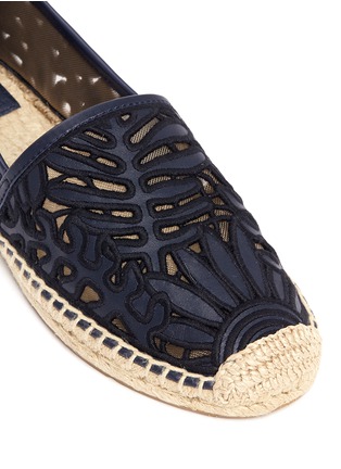 Detail View - Click To Enlarge - TORY BURCH - 'Lilium' floral embroidered leather espadrille slip-ons