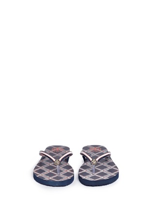 Front View - Click To Enlarge - TORY BURCH - 'Thin' flamestitch print flip flops