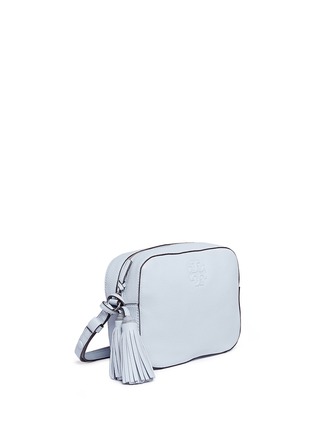 Front View - Click To Enlarge - TORY BURCH - 'Thea' pebbled leather crossbody tassel bag