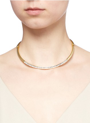 Figure View - Click To Enlarge - KENNETH JAY LANE - Glass crystal collar necklace