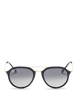 Main View - Click To Enlarge - RAY-BAN - 'RB4253' metal temple acetate aviator sunglasses
