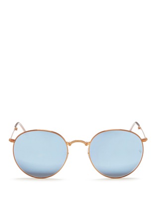 Main View - Click To Enlarge - RAY-BAN - 'Round Metal Folding' mirror sunglasses