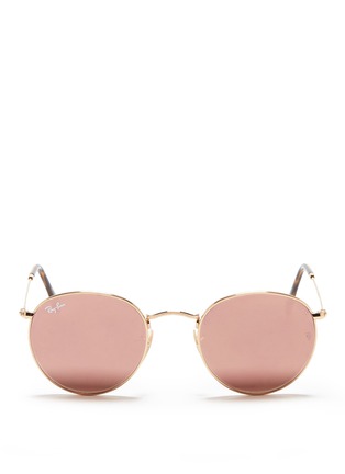 Main View - Click To Enlarge - RAY-BAN - 'RB3447' round metal mirror sunglasses