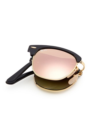 Detail View - Click To Enlarge - RAY-BAN - Clubmaster Folding' acetate browline sunglasses