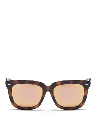 Main View - Click To Enlarge - RAY-BAN - 'RB4262' square tortoiseshell acetate mirror sunglasses