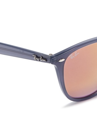 Detail View - Click To Enlarge - RAY-BAN - 'RB4258' acetate square mirror sunglasses
