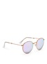 Figure View - Click To Enlarge - RAY-BAN - 'Round Metal Folding' mirror sunglasses