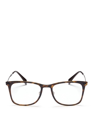 Main View - Click To Enlarge - RAY-BAN - 'RX7086 Light Ray' titanium temple tortoiseshell optical glasses