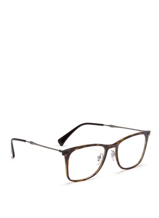 Figure View - Click To Enlarge - RAY-BAN - 'RX7086 Light Ray' titanium temple tortoiseshell optical glasses