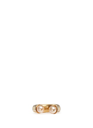 Figure View - Click To Enlarge - CHLOÉ - 'Darcey' Swarovski pearl open brass ring