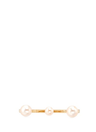 Figure View - Click To Enlarge - CHLOÉ - 'Darcey' Swarovski pearl two finger ring