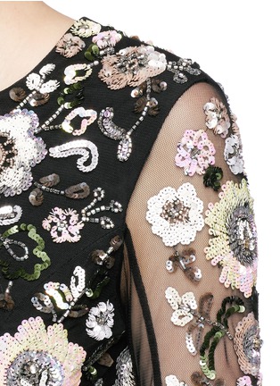 Detail View - Click To Enlarge - NEEDLE & THREAD - 'Floral Cluster' embellished tulle gown