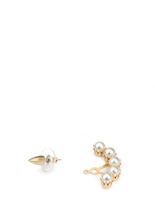 Detail View - Click To Enlarge - JOOMI LIM - 'Love Thorn' faux pearl spike stud deco earrings