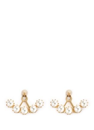 Main View - Click To Enlarge - JOOMI LIM - 'Love Thorn' faux pearl spike stud deco earrings