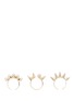 Main View - Click To Enlarge - JOOMI LIM - 'Love Thorn' faux pearl spike three ring set