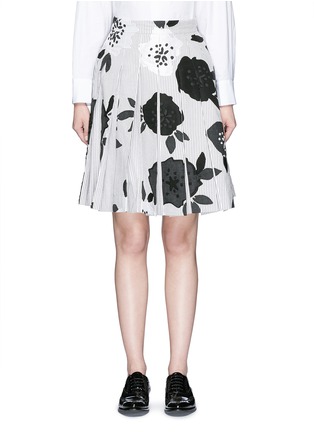 Main View - Click To Enlarge - THOM BROWNE  - Double blossom intarsia pleat skirt
