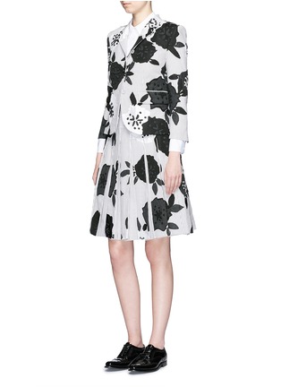 Figure View - Click To Enlarge - THOM BROWNE  - Double blossom intarsia pleat skirt
