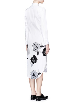 Back View - Click To Enlarge - THOM BROWNE  - Double blossom intarsia stripe cotton shirt dress