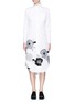 Main View - Click To Enlarge - THOM BROWNE  - Double blossom intarsia stripe cotton shirt dress