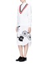 Figure View - Click To Enlarge - THOM BROWNE  - Double blossom intarsia stripe cotton shirt dress
