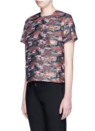 Front View - Click To Enlarge - ANAÏS JOURDEN - Abstract metallic jacquard top