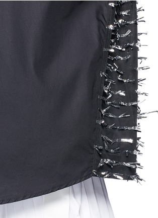 Detail View - Click To Enlarge - ANAÏS JOURDEN - Metallic foil ribbon appliqué poplin shirt
