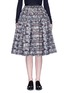 Main View - Click To Enlarge - ANAÏS JOURDEN - Abstract metallic jacquard flare midi skirt