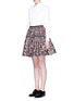 Figure View - Click To Enlarge - ANAÏS JOURDEN - Abstract metallic jacquard flare mini skirt
