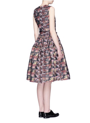 Back View - Click To Enlarge - ANAÏS JOURDEN - Abstract metallic jacquard midi dress