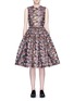Main View - Click To Enlarge - ANAÏS JOURDEN - Abstract metallic jacquard midi dress
