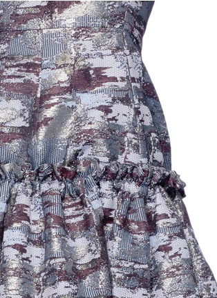 Detail View - Click To Enlarge - ANAÏS JOURDEN - Abstract metallic jacquard drop waist dress