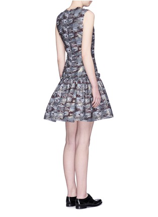 Back View - Click To Enlarge - ANAÏS JOURDEN - Abstract metallic jacquard drop waist dress