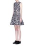 Figure View - Click To Enlarge - ANAÏS JOURDEN - Abstract metallic jacquard drop waist dress
