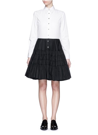 Main View - Click To Enlarge - ANAÏS JOURDEN - Gathered skirt colourblock poplin shirt dress
