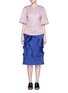 Figure View - Click To Enlarge - 73037 - 'Braid' frayed trim midi skirt