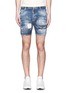 Detail View - Click To Enlarge - 71465 - Square crotch distressed denim shorts