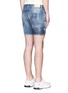 Back View - Click To Enlarge - 71465 - Square crotch distressed denim shorts