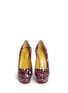 Figure View - Click To Enlarge - CHARLOTTE OLYMPIA - 'Dolly' stripe rose print leather platform pumps