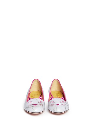 Figure View - Click To Enlarge - CHARLOTTE OLYMPIA - 'Kitty' marble print leather flats