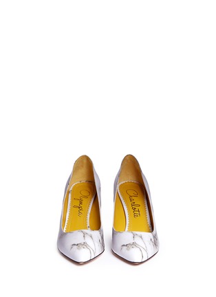 Figure View - Click To Enlarge - CHARLOTTE OLYMPIA - 'Vendome' marble print leather pumps