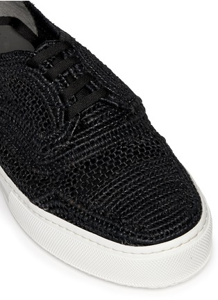 Detail View - Click To Enlarge - CLERGERIE - 'Teba' braided raffia macramé sneakers