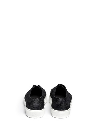 Back View - Click To Enlarge - CLERGERIE - 'Teba' braided raffia macramé sneakers