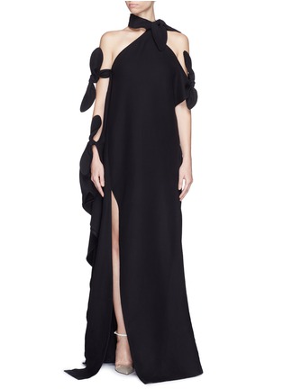 Main View - Click To Enlarge - 72722 - 'Bunny Frou Frou' bow tie crepe gown