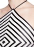 72722 - 'La Scarpa' cutout stripe organza gown