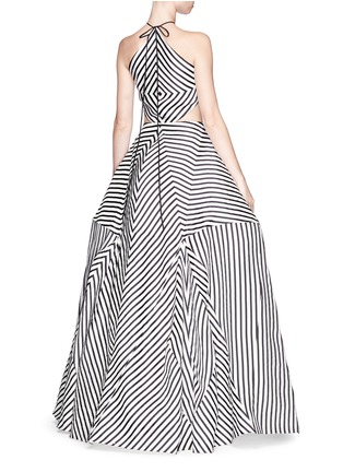 Back View - Click To Enlarge - 72722 - 'La Scarpa' cutout stripe organza gown