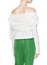 Back View - Click To Enlarge - 72722 - 'Rosetti' off shoulder side ribbon silk top